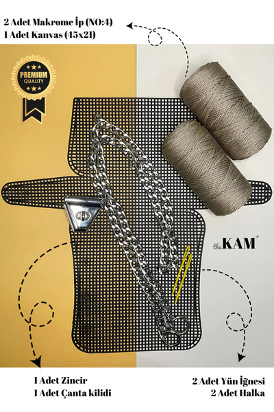 Çanta Örgü Seti (45x21) Çanta Örgü Kiti, Çanta Kanvası, Çanta Yapım Malzemesi