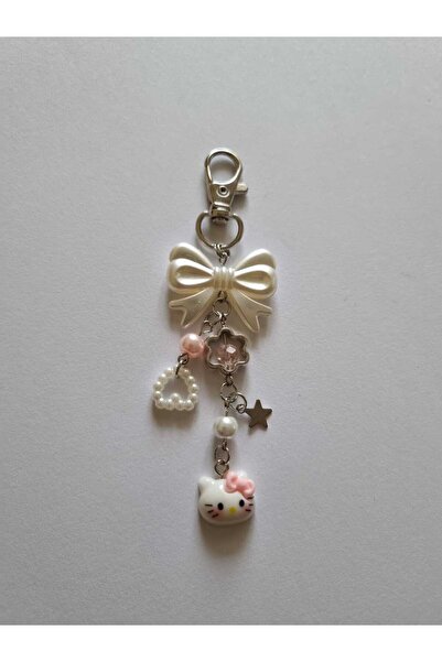 Crosswonder Hello Kitty Figürlü Fiyonk Coquette y2k Çanta ve Anahtarlık Charmı