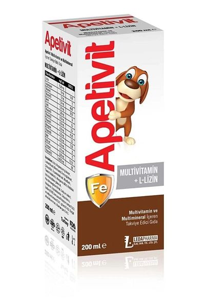 LedaPharma Apetivit L-Lizin - Iron - Zinc - Magnesium - Multivitamins 200ml Syrup