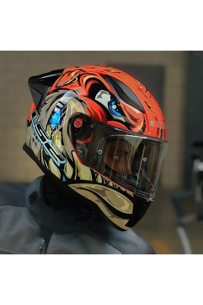 LS2 RAPID 2 RACE SPOX KIRMIZI-GRİ KAPALI MOTOSİKLET KASKI