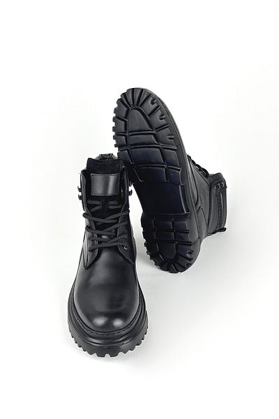 BENGAL Black Salvio 100% Genuine Leather Guaranteed Shiny Black Men's Boots