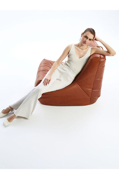 LC Waikiki Lcwaikiki Basic Ecru Elastic Waist Shiny Look Women's Knitwear Pants