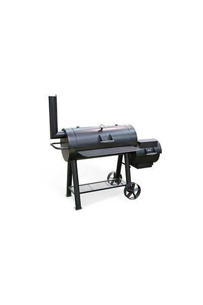 Living Accents Durable Steel Smoker and Firebox Wood/Charcoal Grill with Grilling Plate