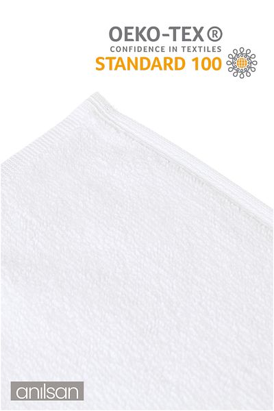 Anılsan Set of 4 Grey-White Hand Towels - 50X90 Cm, 225 Gr, 100% Cotton, Spa and Hotel Towels