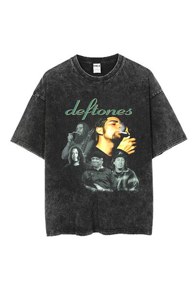 Touz Moda Πλένεται Deftones Printed Unisex Oversize Vintage T-shirt