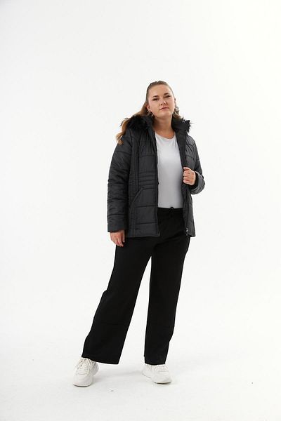 RMG Black Quilted Puffer Jacket - Plus Size Lined