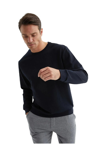 Rodi Jeans Men's Crew Neck Relax Fit Fit 2-Thread Seasonal Unprinted Thin Sweatshirt