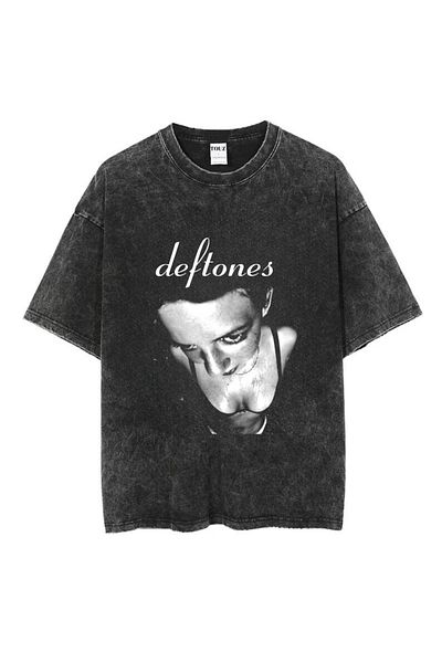 Touz Moda Πλένεται Deftones Printed Unisex Oversize Vintage T-shirt