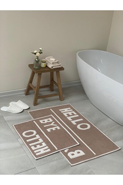 Bluenity Bye/Hello Φυσικό Βαμβακερό Χαλάκι Μπάνιου 2 τεμαχίων 60x100+50x60 εκ...