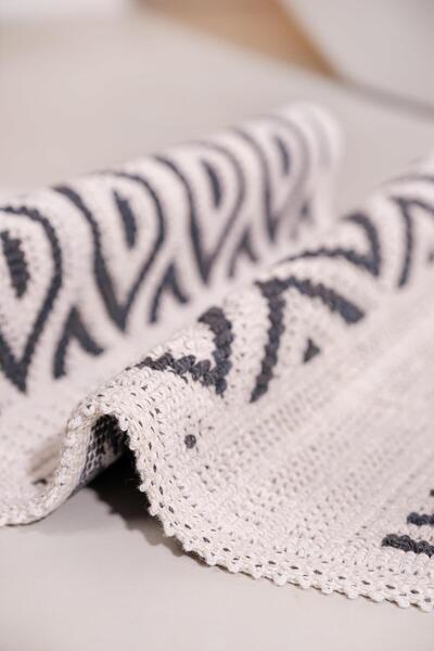 Bluenity Hat Natural Cotton Bath Mat 50x80 Cm - Anthracite