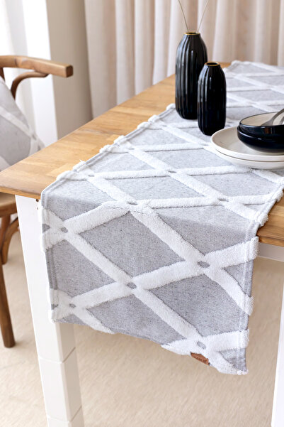 HAMUR Punch Washable Tableware, Table, Living Room, Kitchen and Coffee Table Table Runner Bella Gray