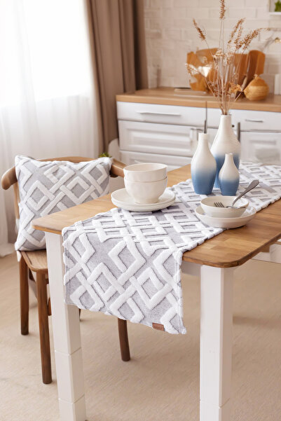 HAMUR Επιτραπέζια ράβδος για τραπέζι, σαλόνι, κουζίνα και τραπεζάκι σαλονιού, πλενόμενη, γκρι Mila