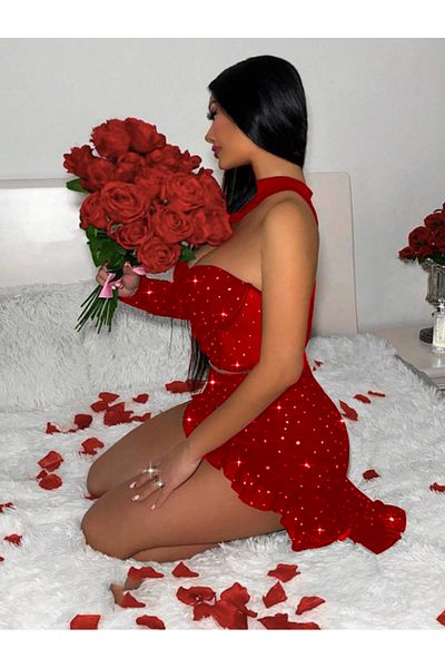 my cherie Блестяща нощница с бюстие с един ръкав и подплата, Cuplu