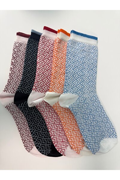 Bamuta Jakar Desen Çorabı 5li Viskon Pamuk