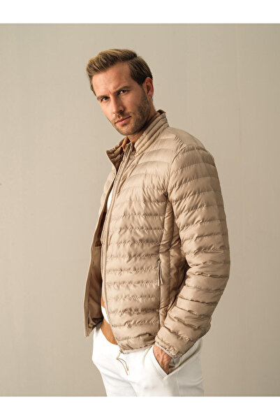Xint Erkek Bej Formunu Koruyan Regular Fit Şişme Mont