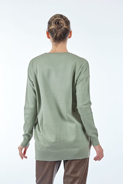 Vedi Короткий комір, довгі рукави, жіночий светр м'ятного кольору 22233016