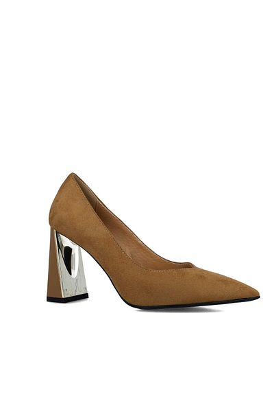 MENBUR WOMEN SHOES CAMEL ROUNDED TOE, HIGH HEEL, WITHOUT PLATFORM