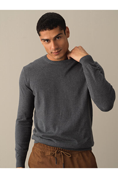 Xint Erkek Antrasit Pamuk Dokulu Regular Fit Kazak