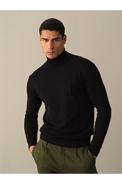 Xint Erkek Siyah Pamuk Dokulu Regular Fit Kazak