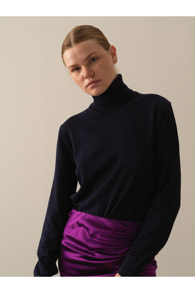 Xint Kadın Lacivert Regular Fit Basic Kazak