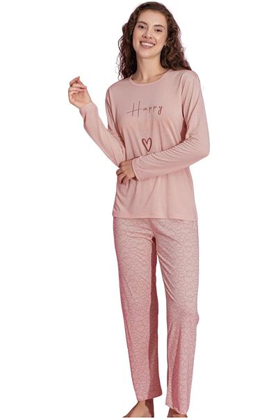 Muka Women's Plus Pajama Set Full Sleeve T-Shirt & Pants 3XL-5XL Homewear Sleepwear