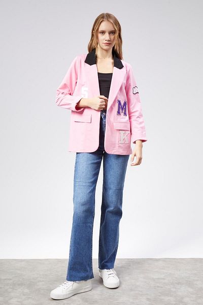 TF The Fancy For You Mink Colored Embroidered Women's Knitted Jacket - Stylish Design
