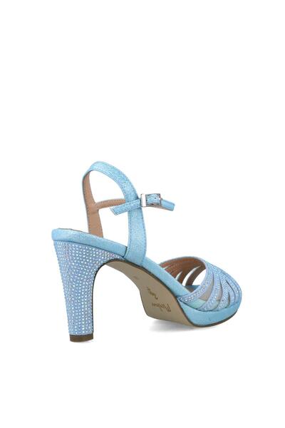 MENBUR WOMEN SHOES BLUE SHADOW SANDAL, MID HEEL, PLATFORM