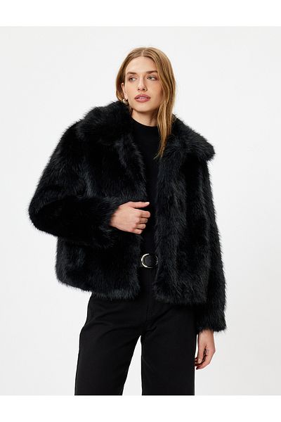 Koton X Sibil Çetinkaya - Long Sleeve Plush Coat