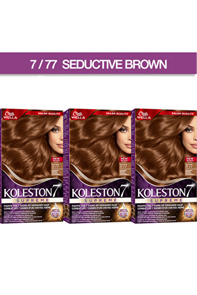 Wella Koleston Supreme KIT 7/77 - BAŞTAN ÇIKARICI KAHVE 3'lü Paket
