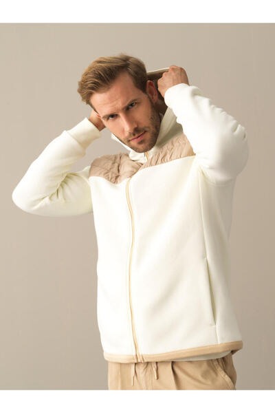 Xint Erkek Ekru Pamuk Dokulu Regular Fit Sweatmont