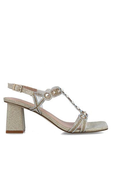 MENBUR WOMEN SHOES GOLD SANDAL, MID HEEL, WITHOUT PLATFORM