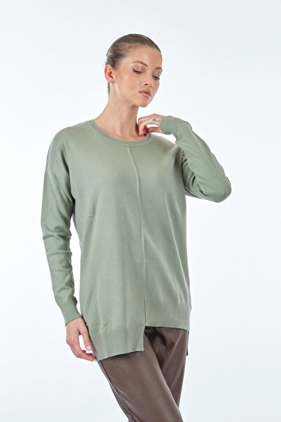 Vedi Короткий комір, довгі рукави, жіночий светр м'ятного кольору 22233016