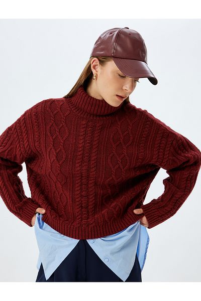 Koton Pulover supradimensionat cu gât țesut Sima Tarkan - mânecă lungă din tricot de păr