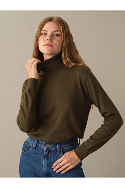 Xint Kadın Haki Regular Fit Basic Kazak