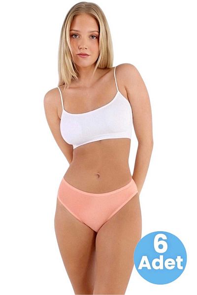 Tezzgelsin Chiloți de bikini din țesătură din jerseu pieptănat din bumbac pentru femei Chiloți de bikini pentru femei 6 buc