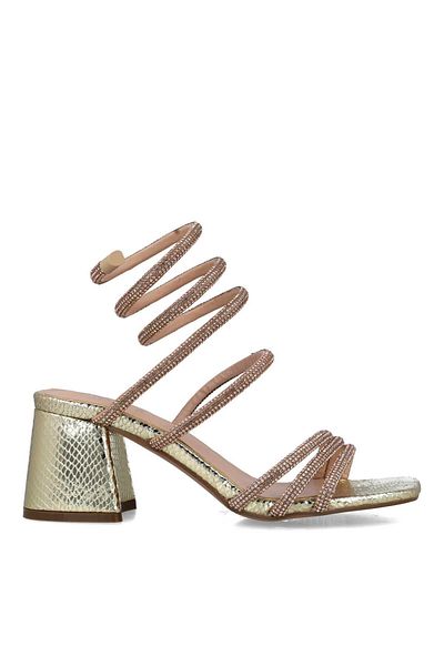 MENBUR WOMEN SHOES GOLD SANDAL, MID HEEL, WITHOUT PLATFORM