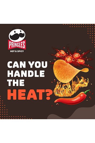 Pringles Hot & Spicy 165 Grams - Pringles Bitter and Spicy 165 Grams