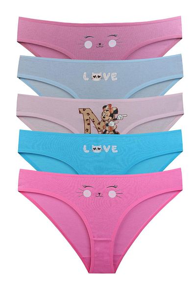 Sensu Girl's Cotton Panties Set of 6 - Kids2700