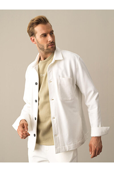 Xint Erkek Beyaz Pamuk Dokulu Regular Fit Gömlek