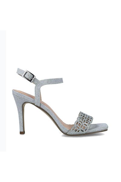 MENBUR WOMEN SHOES SILVER SANDAL, HIGH HEEL, WITHOUT PLATFORM