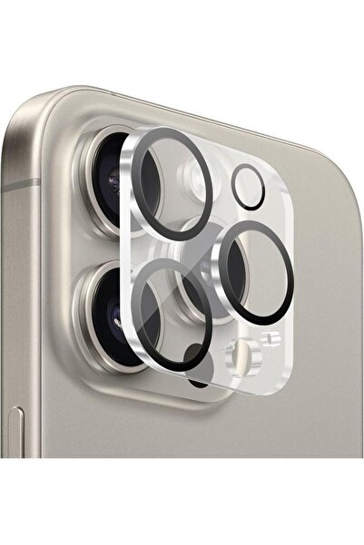 Evax (TAM LENS) iPhone 16 Pro Max / 16 Pro Uyumlu Tek Parça Tam Kapatan Kamera Lens ve Yüzey Koruyucu