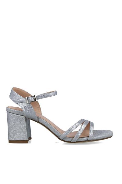 MENBUR WOMEN SHOES SILVER SANDAL, MID HEEL, WITHOUT PLATFORM