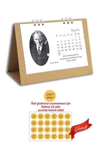 cabuk baskı Takvim, Atatürk Masa Takvimi Kraft Üçgen Takvim, Spiralli Masa Takvimi