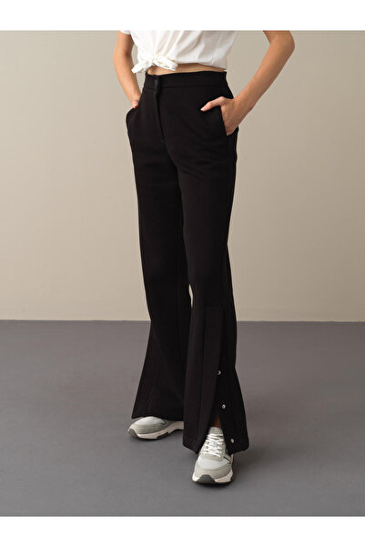 Xint Kadın Siyah Pamuk Dokulu Regular Fit Sweat Pantolon