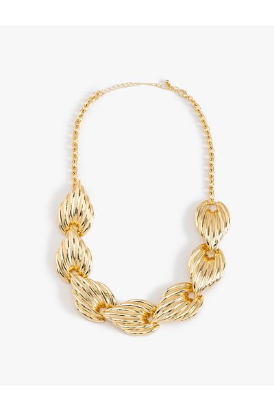 Koton Koton X Melis Ağazat - Textured Abstract Shaped Chain Necklace