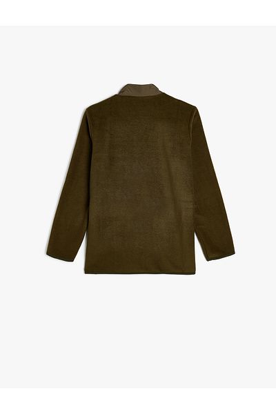 Koton Fleecová mikina se stojáčkem na zip s dlouhým rukávem