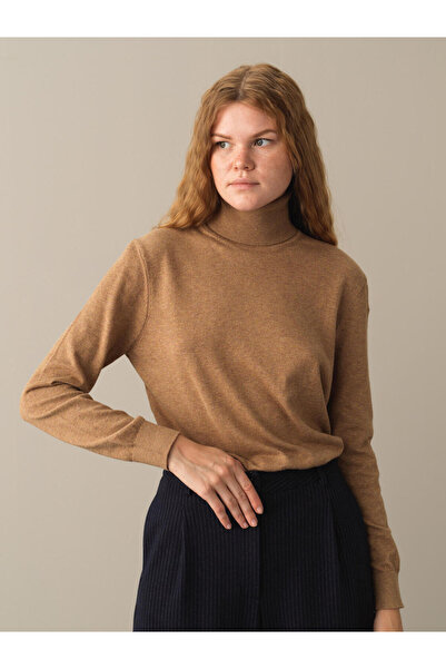 Xint Kadın Camel Regular Fit Basic Kazak