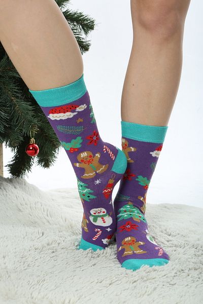 Socks Tunnel Новогодишен модел - Комплект от 5 цветни бисквитени чорапи
