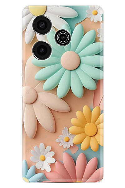 TECNO Pova 6 Pro (LI9) Kılıf Boutique Baskılı Resimli Rengarenk Çiçek Pcode -059