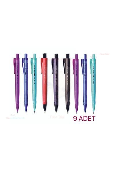 Faber Castell Econ Versatil 9 Pcs Nib Pens Set 6Pcs Clear 3Pcs Dark Colors